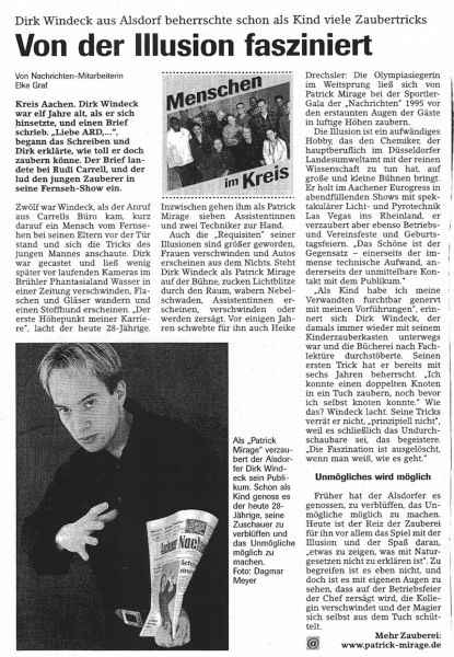 Zeitungsartikel Zauberkunst Düren